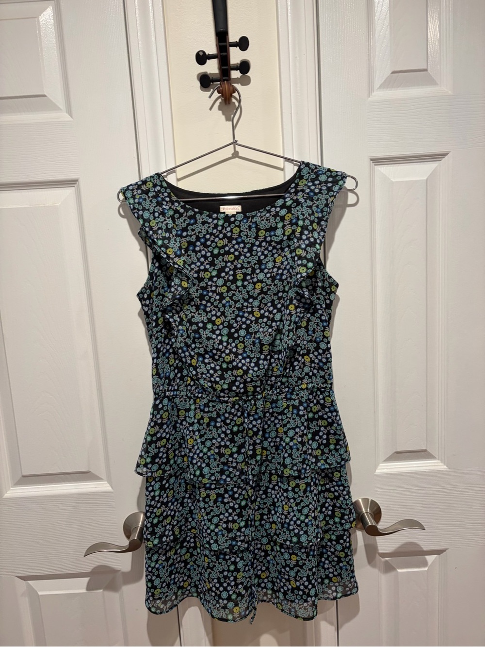 Xhilaration Navy Floral Tiered Mini Dress - Picture 5 of 6